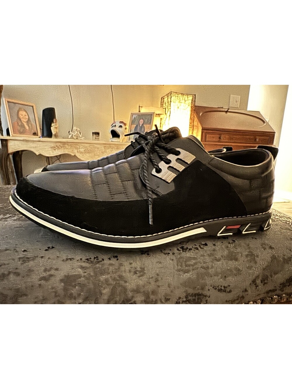 Gatsby Shoes Men’s Black Orthopedic Leather Casual Oxfords Size 12 - 46 Euro